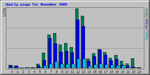 Hourly usage for November 2005